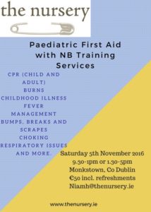 Nursery Paediatric First Aid Babies and Toddlers